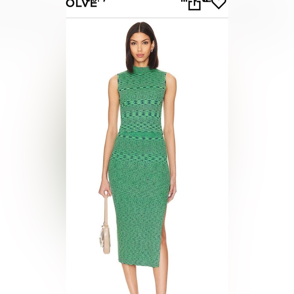 REVOLVE Green Knit Skirt Set